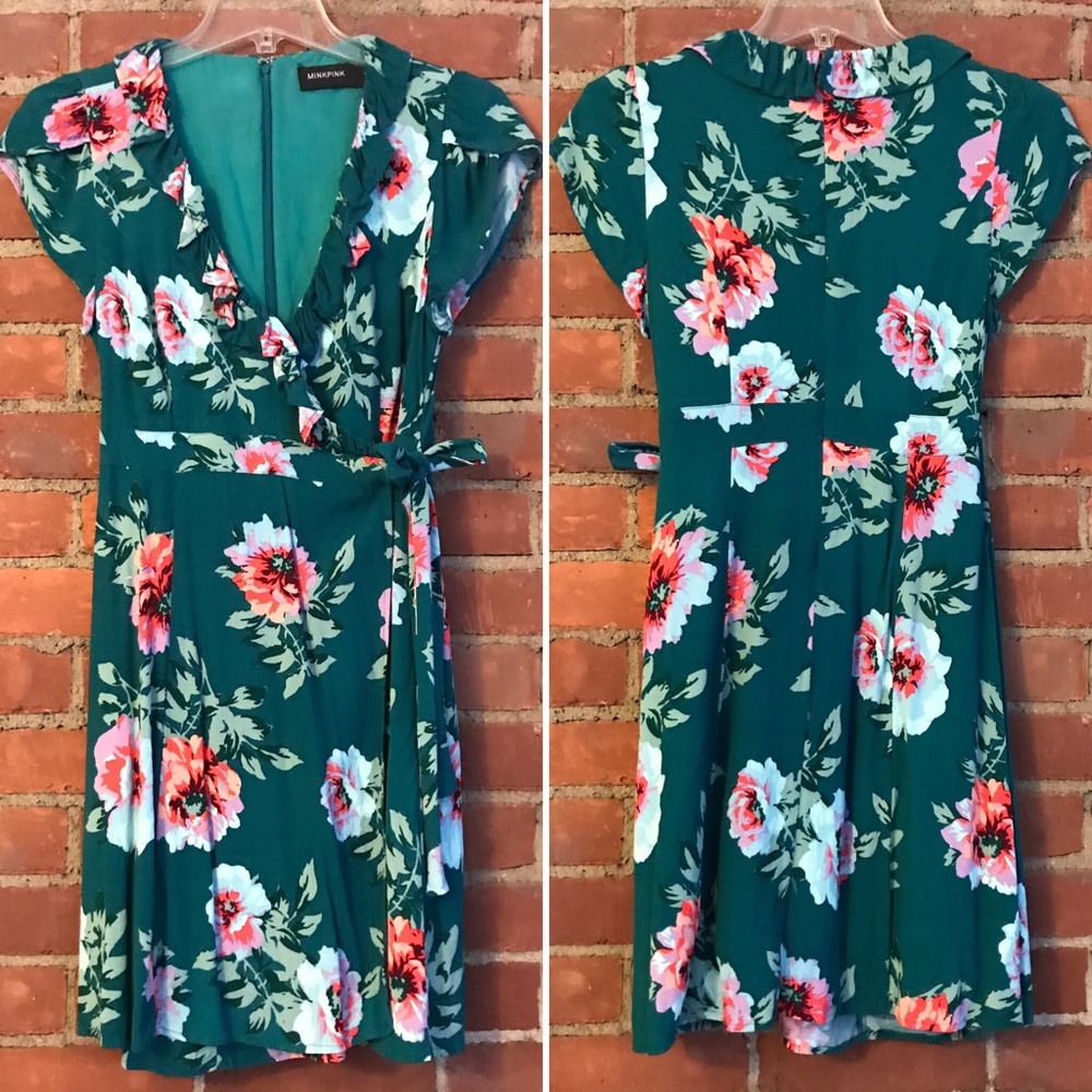 Faux Wrap Mini Dress